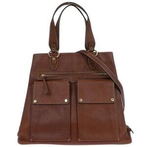 Bvlgari Brown Leather 2way Handbag ABEBEL 126353